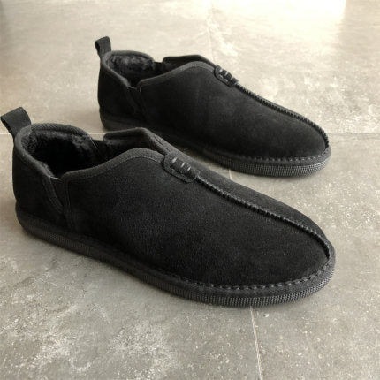 Breathable Round Toe Men Slip-on Shoes - Boots BootiesLoaferboot with the furfur bootsfur lined boots