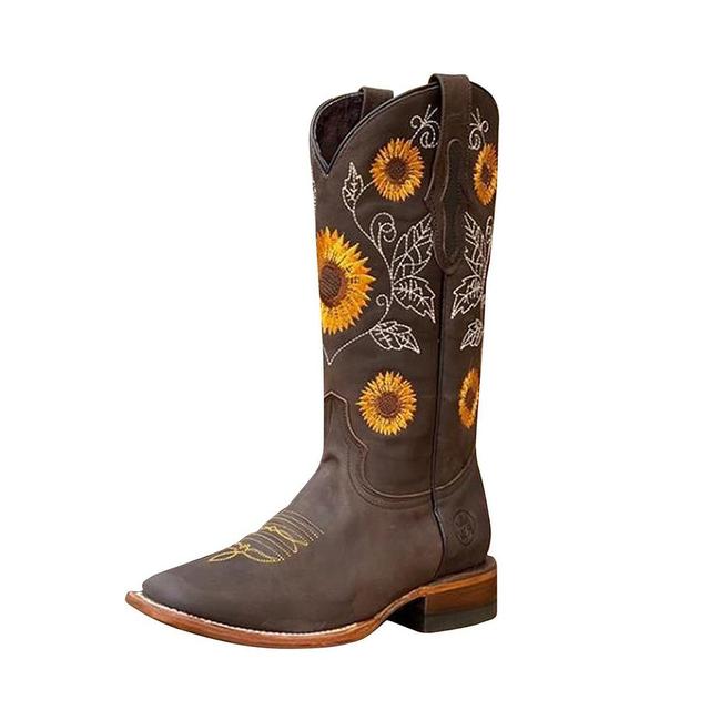 Embroidery Cowboy Boots - Boots BootiesFur bootbest winter bootsbest winter boots for womencowboy boots