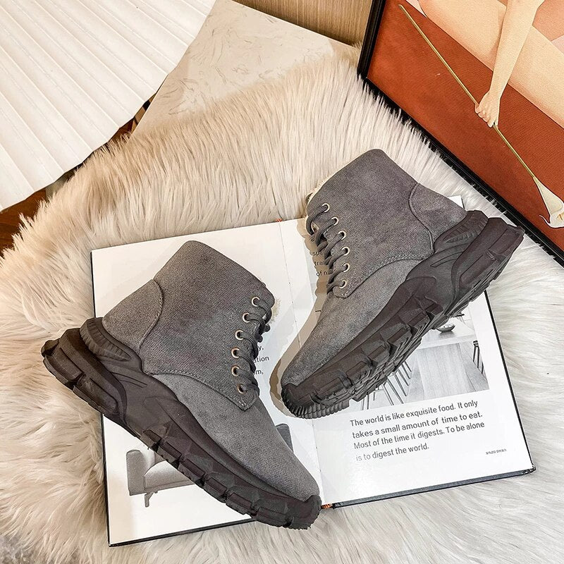 Fur Lined Platform Boots - Boots BootiesFur bootankle bootsbest winter bootsbest winter boots for women