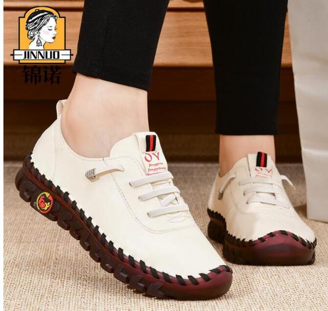 Lace Up Leather Flat For Women - Boots BootiesShoesbasketball sneakerscolorblock sneakerorthopedic sneakers