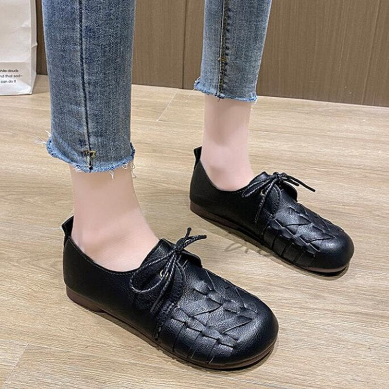 Lace Up Oxford Flats For Women - Boots BootiesLoaferblack platform loafersflat loafers womensflatform loafers