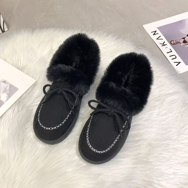Slip On Fur Warm Shoes - Boots BootiesLoaferboot with the furfaux fur bootsfur boots