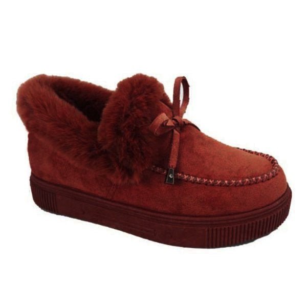 Slip On Warm Flat Shoes For Women - Boots BootiesShoesboot with the furfaux fur bootsfur boots
