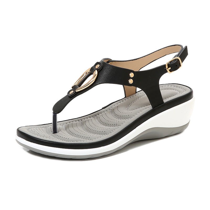 Summer Fashion Sweet Beaded Clip Toe Flats Bohemian Metal Sandals - Boots BootiesShoescute orthopedic sandalsFlat Sandalsladies sandals