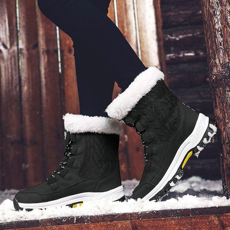 Women Anti-slip Fur Warm Waterproof Snow Boots Mid Calf - Boots BootiesShoesbest winter bootsbest winter boots for womenboot with the fur