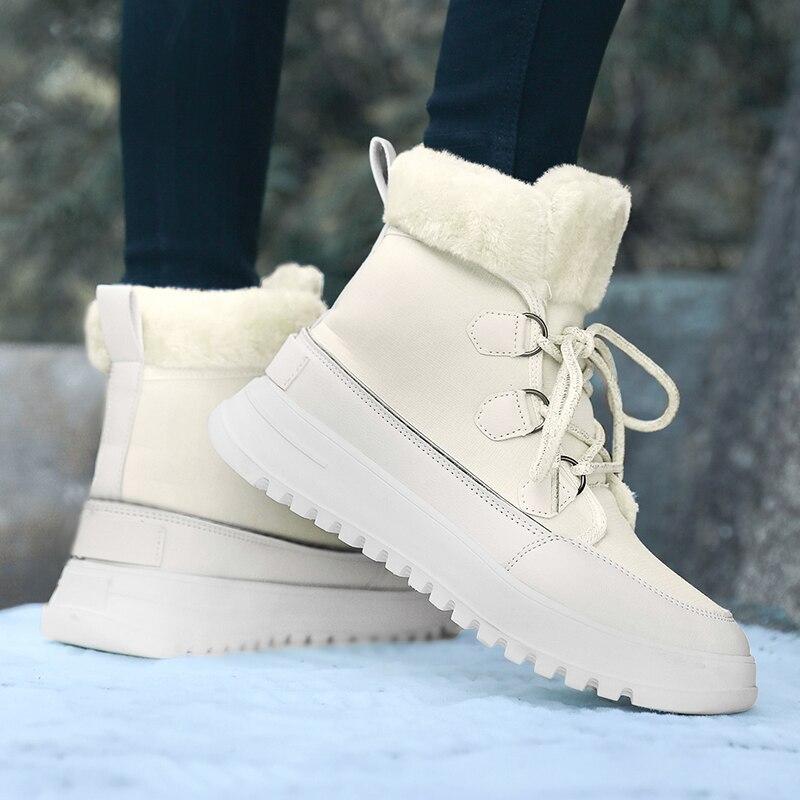 Women Winter Snow Boots - Fuzzy Lace-up Front - Boots BootiesShoesbest winter bootsbest winter boots for womenboot with the fur