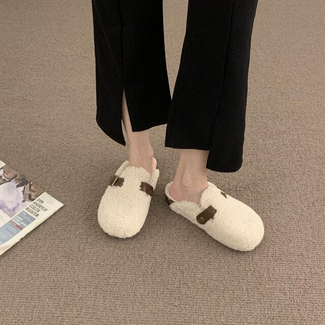 Women's Closed Toe Slippers - Boots BootiesLoaferfaux fur slippersfur slippersfur slippers for women