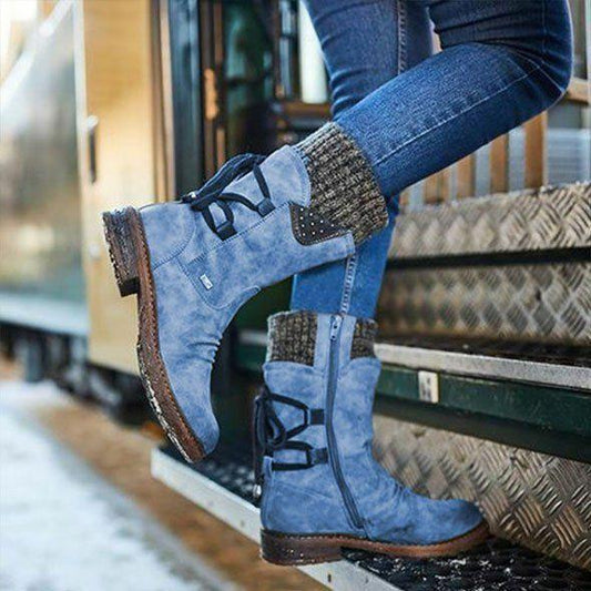 Women‘s Winter Warm Back Lace Up Snow Boots - Boots BootiesShoesbest winter bootsbest winter boots for womengirls winter boots