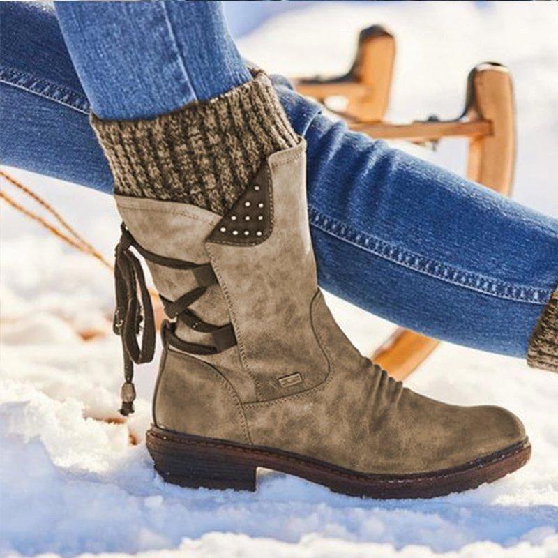 Women‘s Winter Warm Back Lace Up Snow Boots - Boots BootiesShoesbest winter bootsbest winter boots for womengirls winter boots